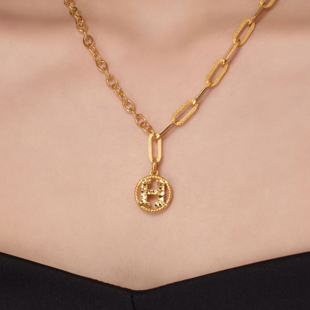 언발 체인 컷팅 H 펜던트 목걸이 요약정보 및 구매