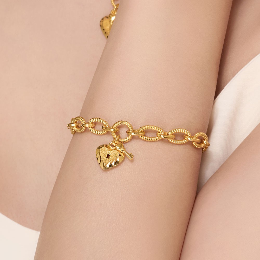 볼륨 하트 자물쇠 꼬임 체인 팔찌 요약정보 및 구매