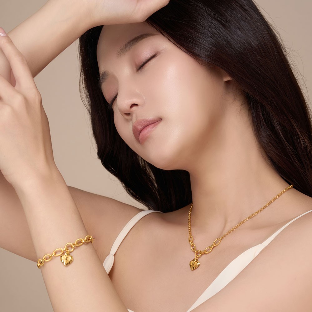 볼륨 하트 자물쇠 꼬임 체인 팔찌 요약정보 및 구매