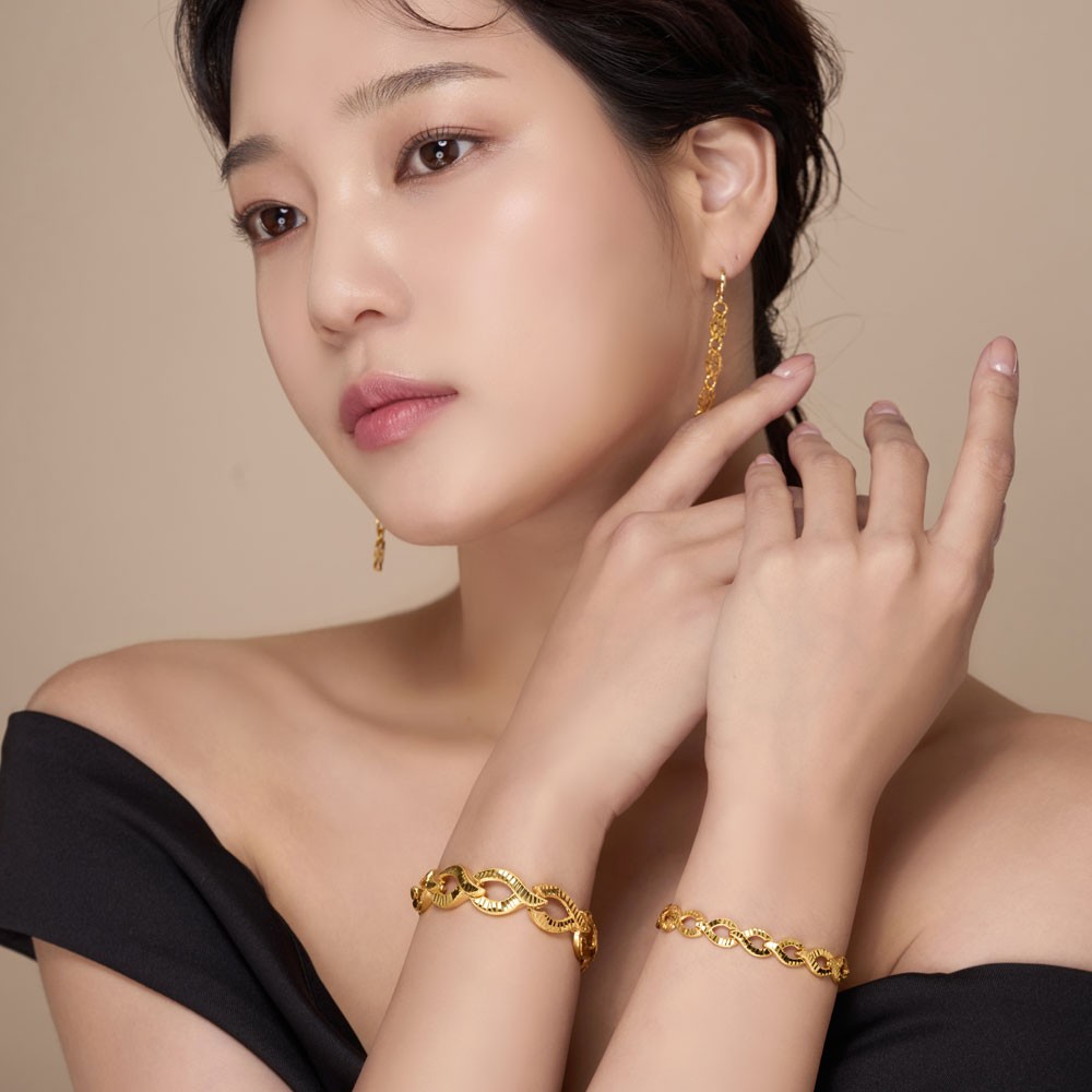 다이아몬드 컷팅 링크 커브 팔찌 요약정보 및 구매